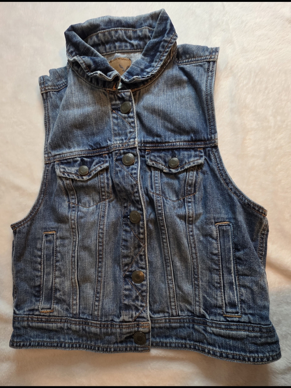 American Eagle Outfitters Denim Vest Women’s Medium Blue Jean Sleeveless Button